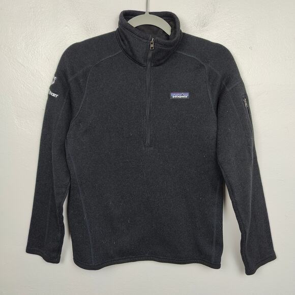 Patagonia Better Sweater 1/4-Zip Fleece Jacket Womens Small Black Service Titan - Picture 1 of 8